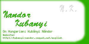 nandor kubanyi business card